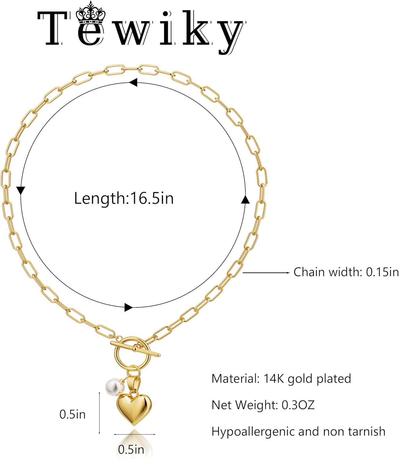 Tewiky Cute Heart Necklace Tiny 14k Gold Heart Pendant Choker Necklaces Small Gold Love Open Heart Chain Necklace for Women Dainty Gold Necklace Gifts for Her - Image 7