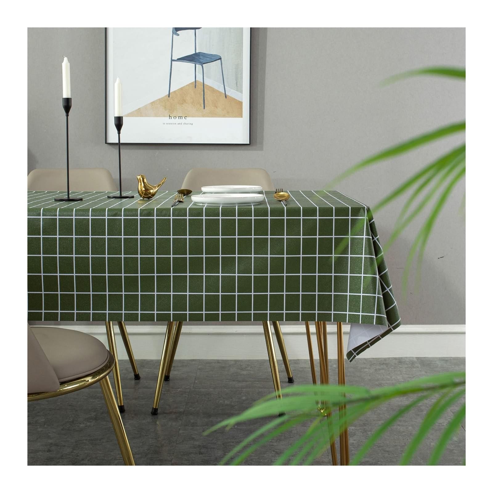 Nappe lavable rectangulaire 80 x 120 cm PVC imperméable nappe anti tache
