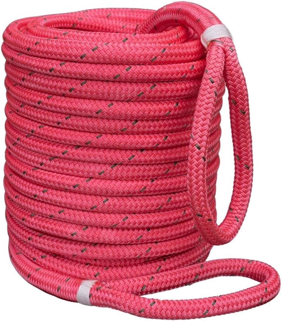 AllGear Double Braid Arborist Bull Rope | Composite Husky Urethane Coating | High Tensile Strength | Extra Abrasion Resistance | 1/2 inch x 150 feet, 1 Spliced Eye