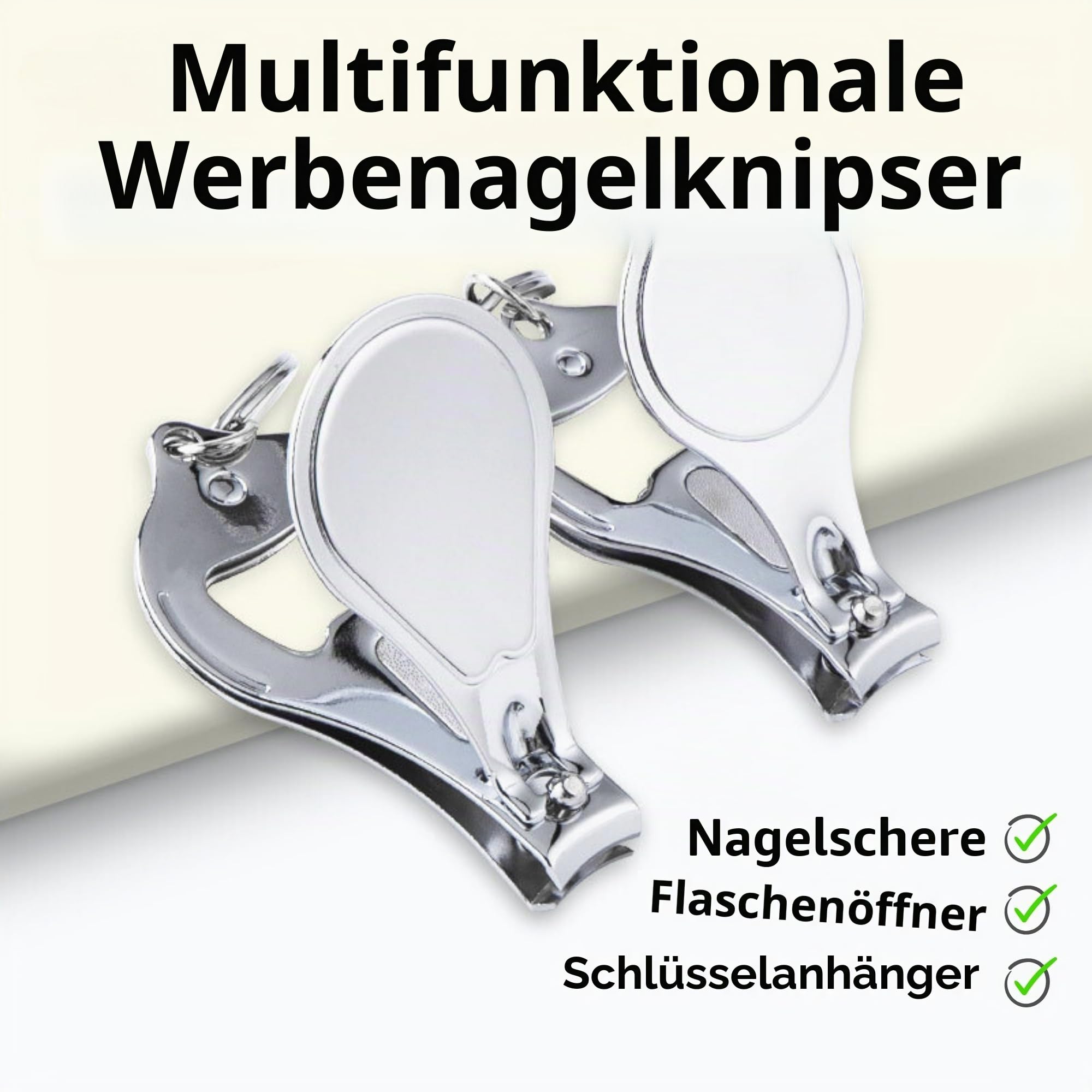 100 Personalisierter Flaschenöffner, Nagelknipser, Schlüsselanhänger, individuelles Logo/Foto/Text, Partygeschenke mit Dankeskarten und Organza-Beuteln, Hochzeit, Geburtstag, Babyparty, Werbegeschenke