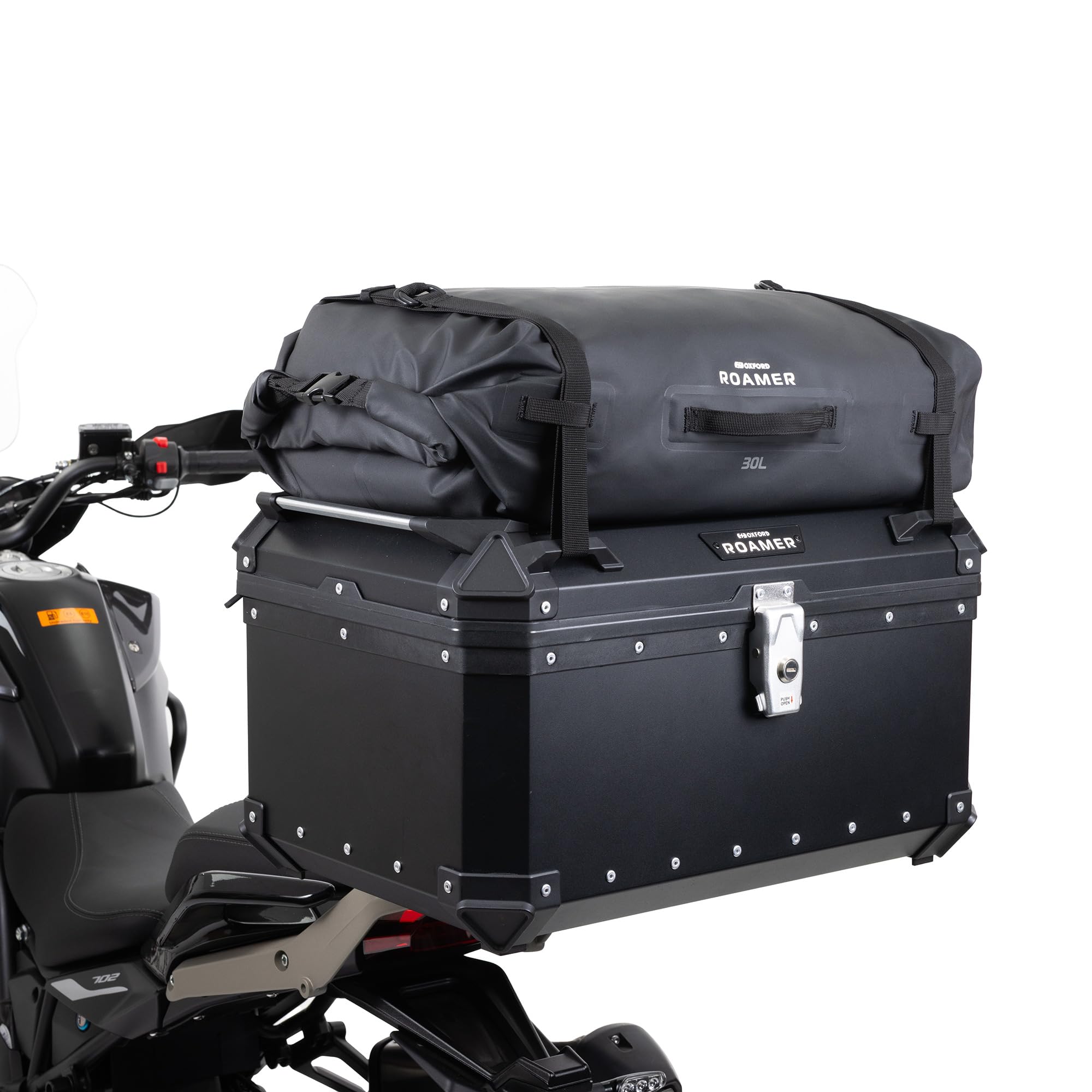 Oxford Roamer 30L Rolltasche | Wasserdichtes Motorradgepäck, Schwarz