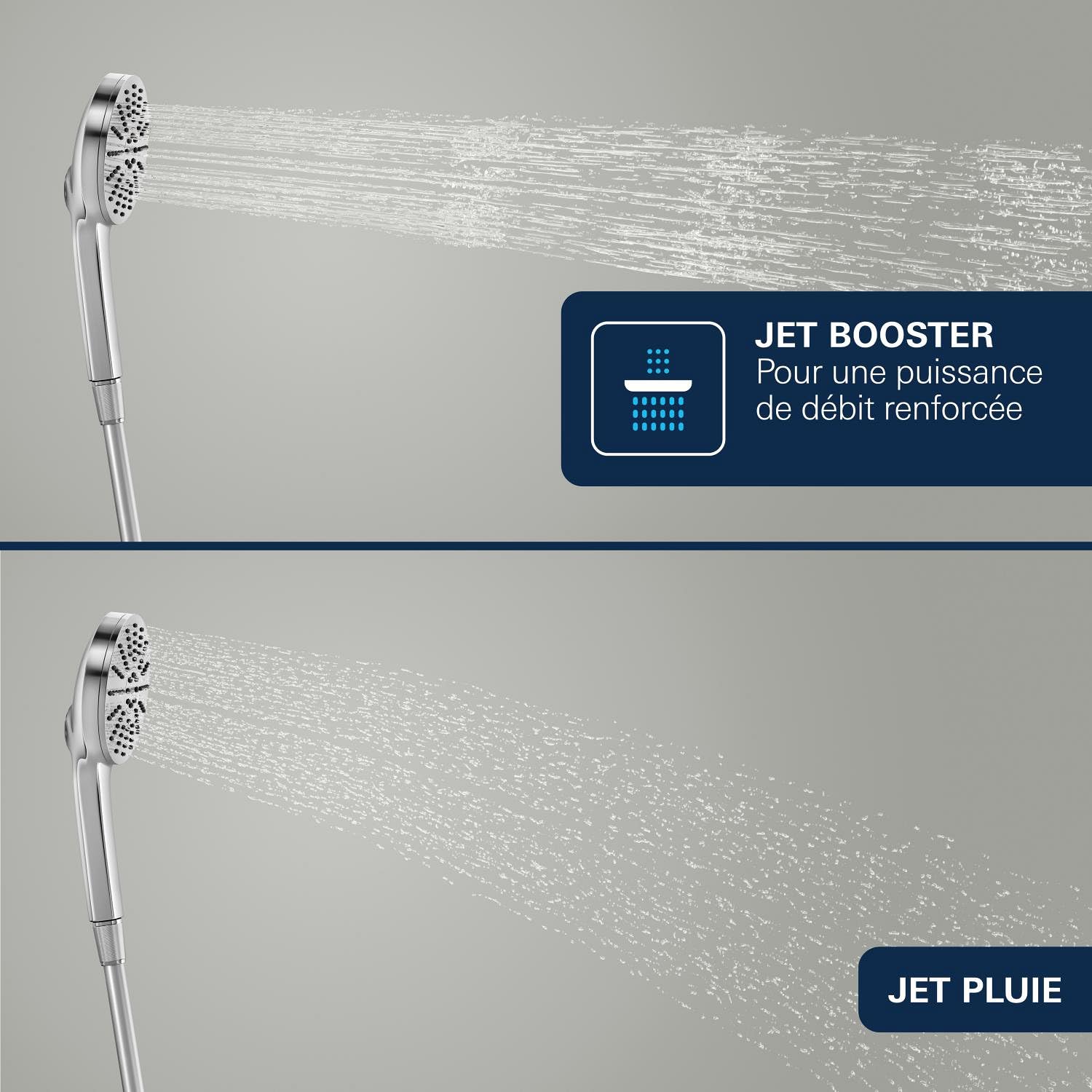 GROHE Vitalio Joy+ 120 6 Pomme de docuhe 3 Jets : Pluie, Jet, Booster (⌀120 mm, Économie d’Eau 7,9 l/min, Protection Anti-Brûlure, Montage Universel), Chrome, 1348640000