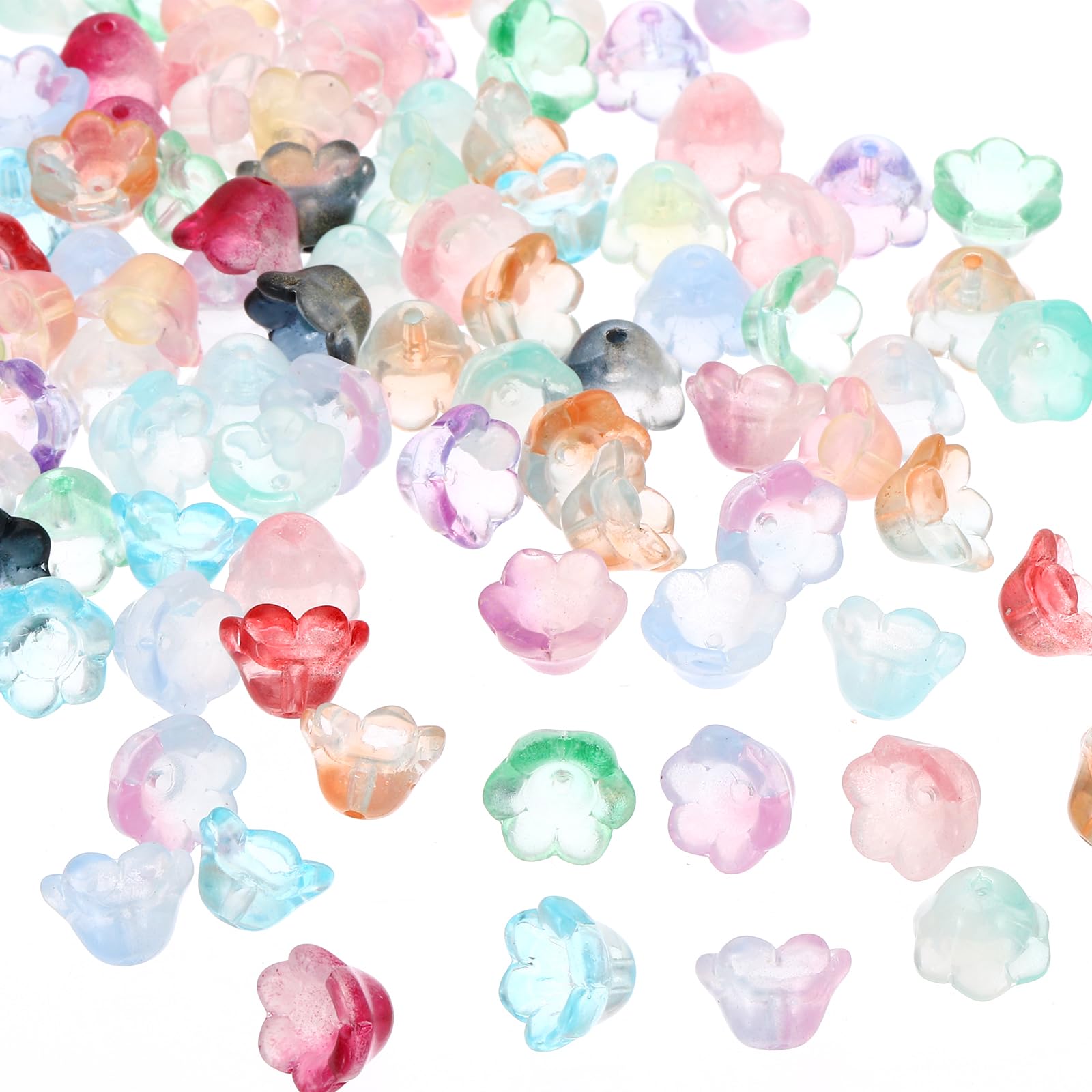 Cuentas de cristal para hacer joyas y manualidades, flores de colores PATIKIL