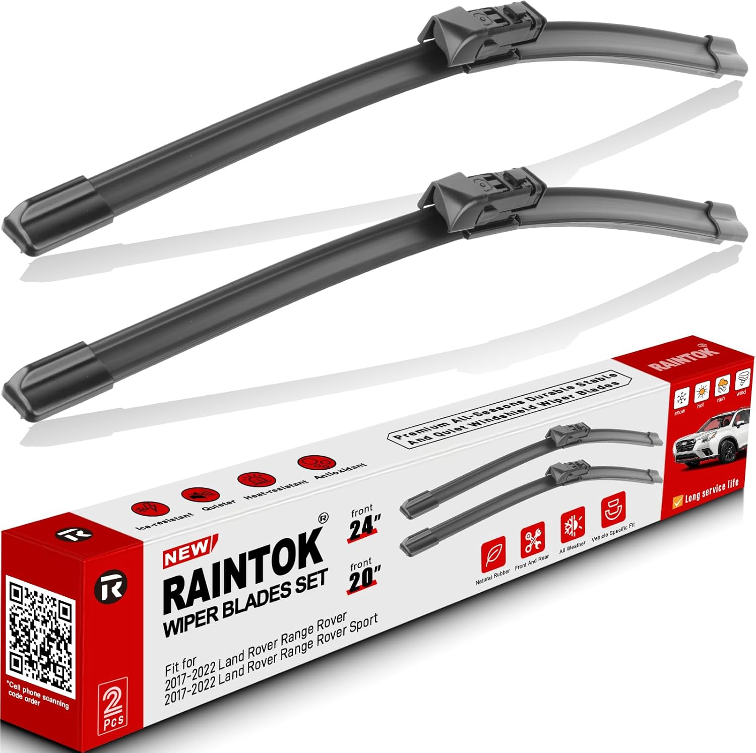 24" 20" Windshield Wiper Blades Replacement for Land Rover Range Rover 2017 2018 2019 2020 2021 2022 Range Rover Sport Original Factory Quality Front Wipers Blade Set for My Car - (Pack of 2) 24"+20"(Top Lock)