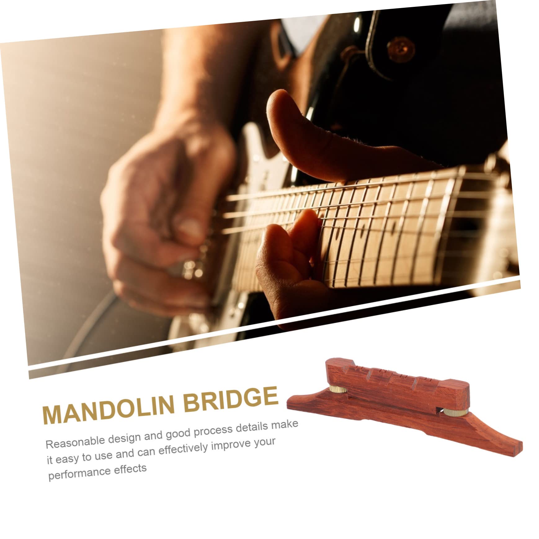 VICASKY Pont De Mandoline En Bois Épais Pont Remplaçable En Palissandre Accessoires Pour Mandoline Réglable Et Solide Pièces D'instrument De Musique