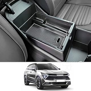 CDEFG Center Console Organizer Tray for 2023 K*ia Sportage NQ5 Accessories Armrest Storage Box Secondary Insert Tray Coin Container ABS Material 5th Generation Sportage Accessories (White Trim)