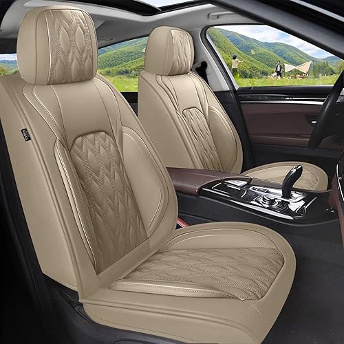 Miniatura 98 de Full Set Seat Covers Fit for 2003-2025 2026 Honda Civic LX,Sport,EX,EX-L,Touring,EX-T,Hybrid,LX-P,SE,LX-S,DX-VP,GX: Leather Ice Silk Waterproof
