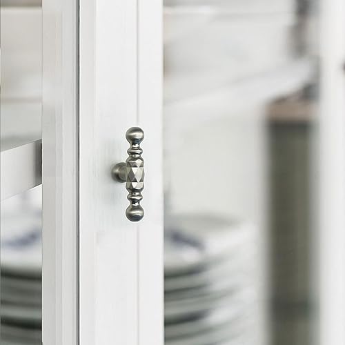 Miniatura 6 de Tiradores de gabinete de níquel cepillado de 3.75 pulgadas, pomo de armario, tiradores únicos de tocador, manijas de puerta de armario de cocina