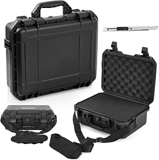 Hard Case with DIY Customizable Foam Detachable Shoulder Strapand and Utility Knife Waterproof Protective Case 16.34 x 12.4 x 6.5 in Fit Use of Cameras, Lenses or Microphones, Equipments