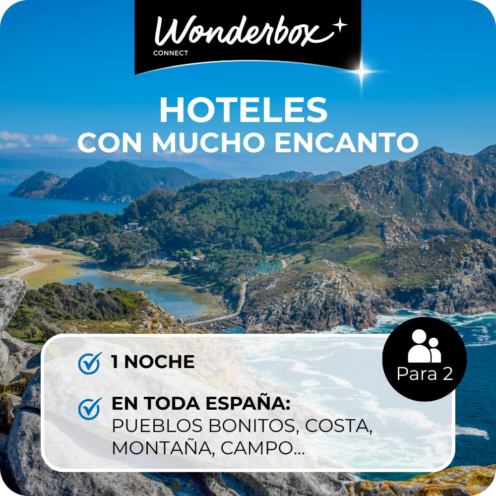 WONDERBOX – Cofre Regalo Escapada de desconexión - 1 Noche para 2 Personas - Escapada para Parejas - Regalar experiencias - Hoteles en Plena Naturaleza para desconectar y Descubrir España