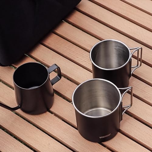 Miniatura 8 de Juego de cafetera portátil todo en 1, molinillo de café manual con rebabas cónicas de acero inoxidable, juego de gotero de café plegable de