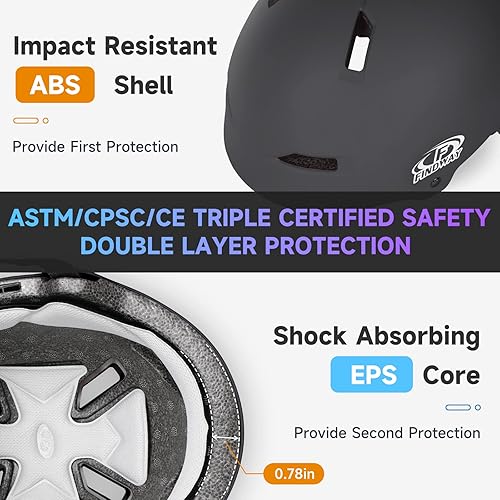 Miniatura 7 de Findway Skateboard Bike Helmet - Bicycle Helmet for Kids Youth & Adults Suitable for Commuter,Skate, Scooter, Longboard & Incline Skating