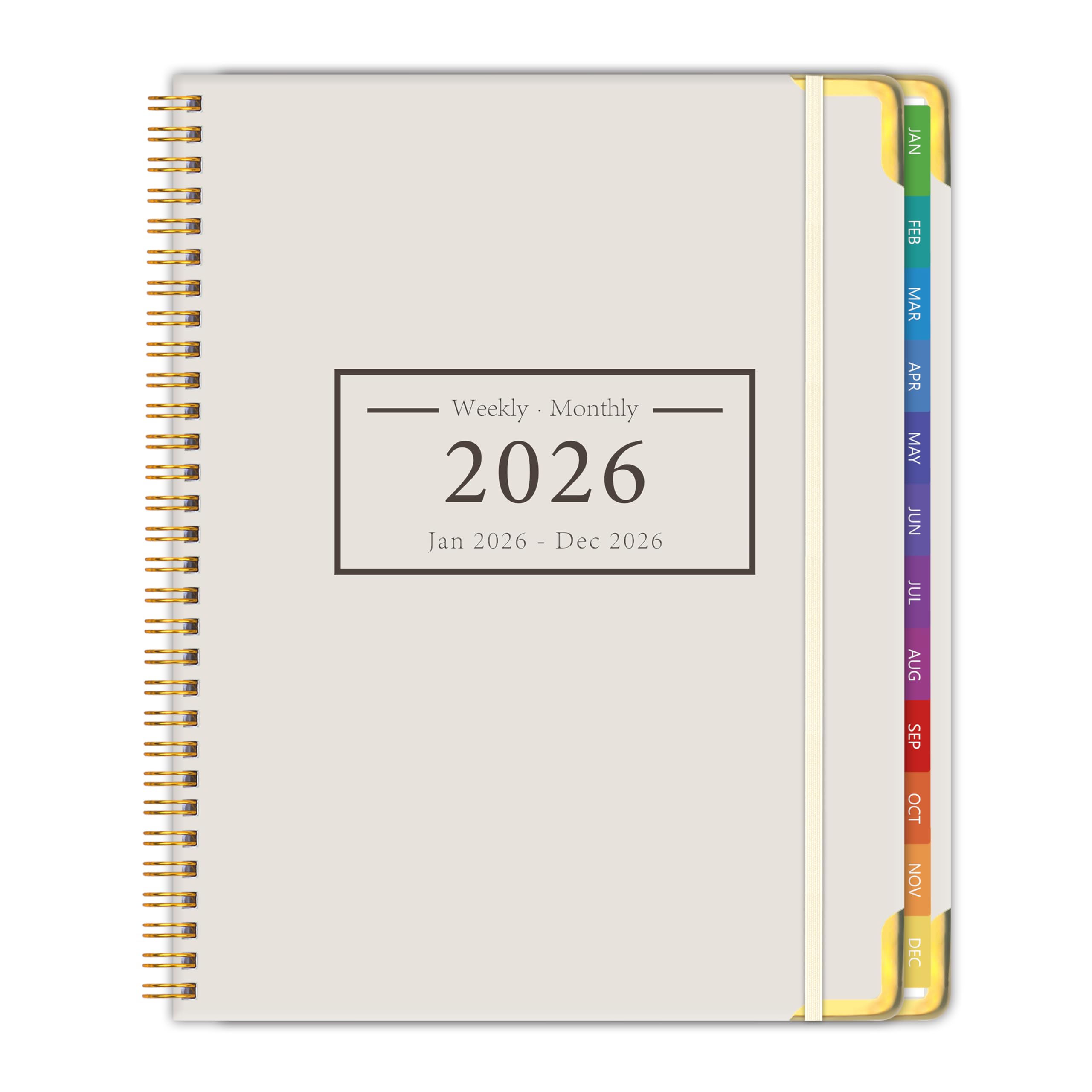 Planner -2026, Hardcover Weekly & Monthly Calendar Planner, January 2026 - December 2026, 8.5" x 11", Daily Agenda Book with Colorful Tabs, College Organizer Notebook, School & Work Supplies for Student Teacher Classroom
