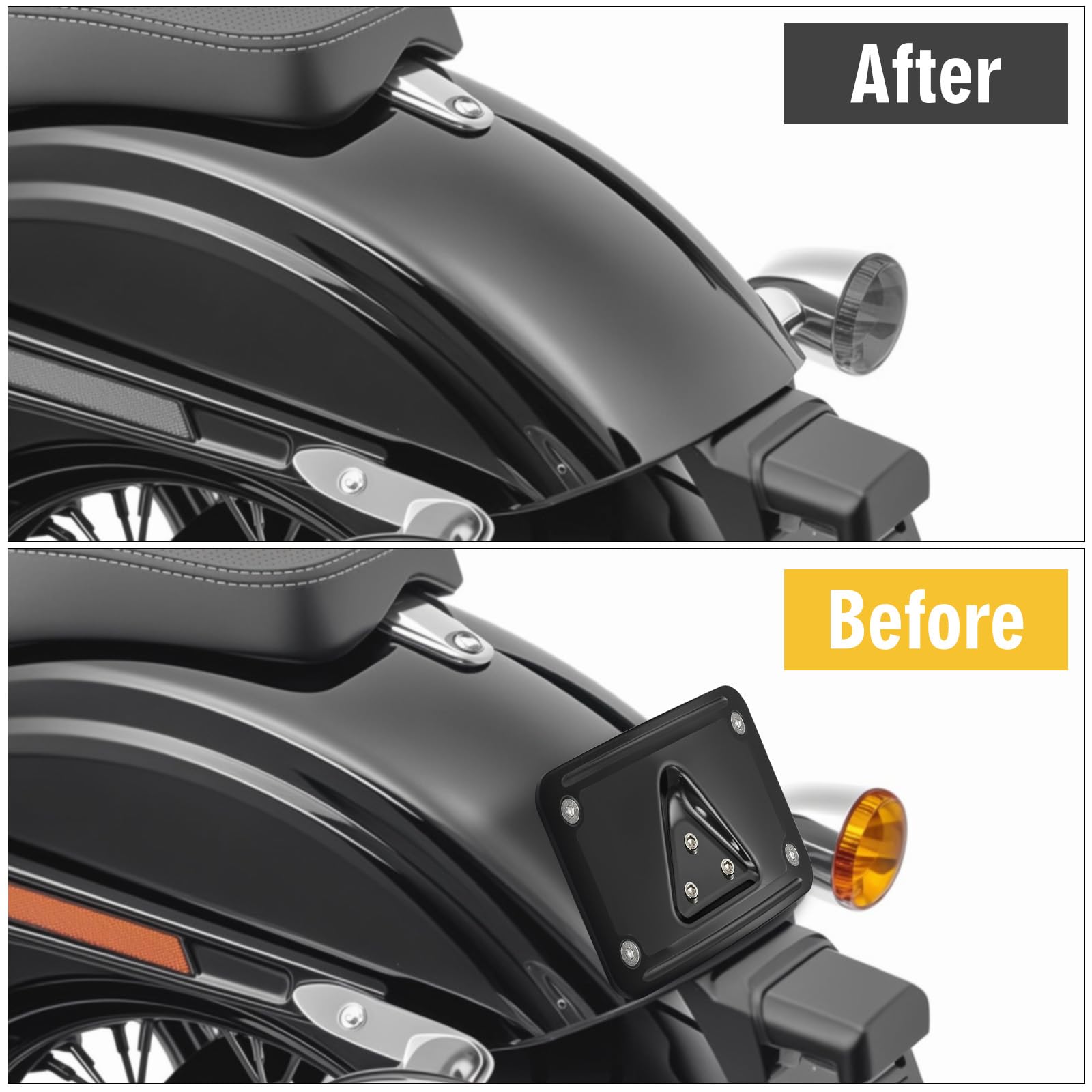 Riloer Tablica rejestracyjna motocykla do Harley Dyna Sportster 1200 883, czarny