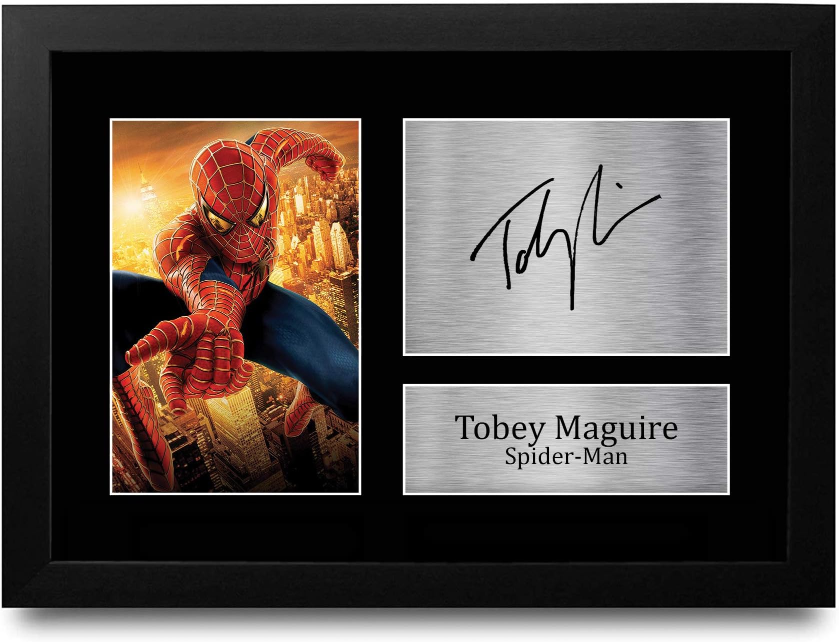 HWC Trading FR A4 Tobey Maguire Spider-Man Gifts Printed Signed Autograph Picture for Movie Memorabilia Fans - A4 Framed