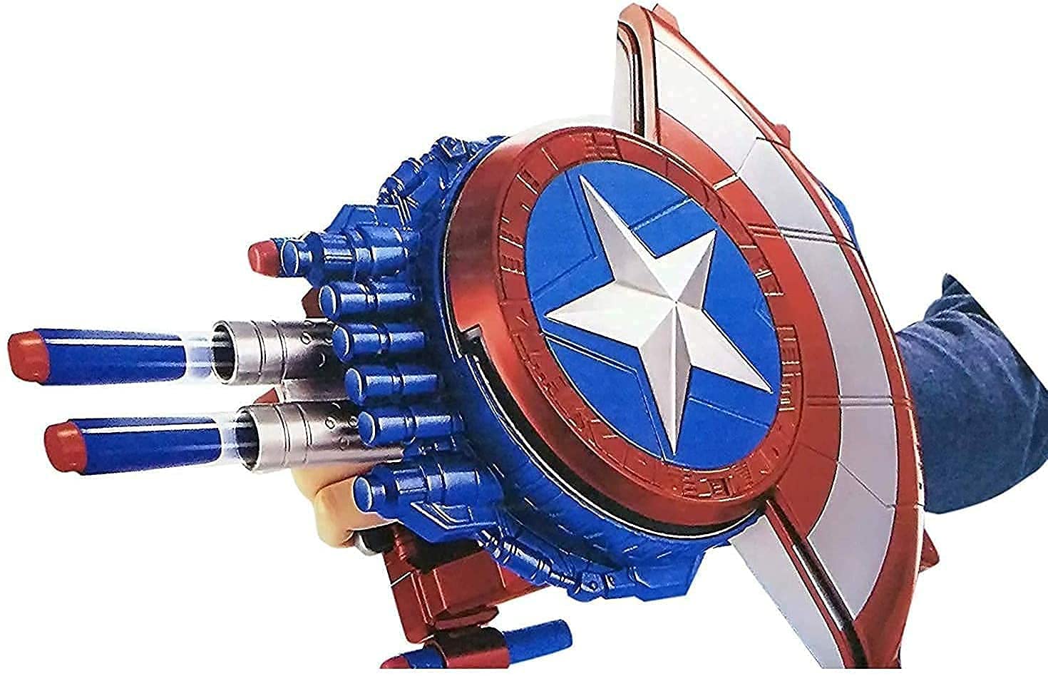 LUCHILA Marvel Captain America Blaster Reveal Shield Gun with 10 Soft Foam Darts 2 in 1 Bullet Avengers Civil war Super Shield Hero (B0D1CK95GH) Amazon Price History, Amazon Price Tracker
