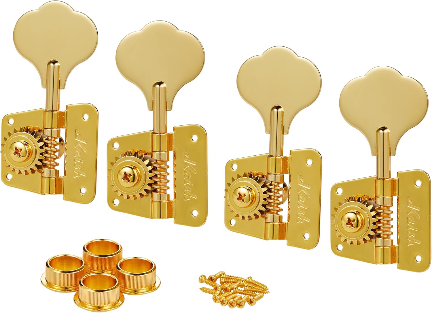 Vintage Left Handed 4L 70s Cloverleaf Bass Tuners Bass Tuning Machine Heads Bass Tuning Keys for Jazz J Bass/Precision P Bass Gold