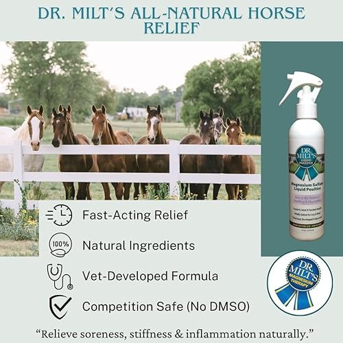Miniatura 2 de Dr. Milt's Horse Topical Epsom Salt Pain Relief Ungüento Frotamen spray de cataplasma y linimento. 1 spray de 8 onzas