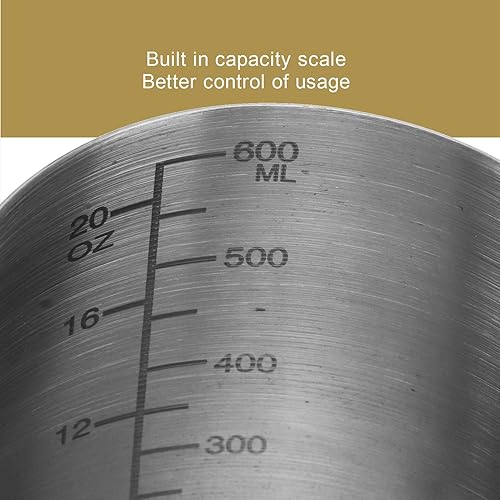 Miniatura 6 de Jarra de espuma de leche, taza espumadora de leche espresso, escala interior, acero inoxidable 304 sin goteo, jarra de vapor para café con mango