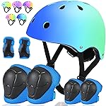 ArgoHome Toddler Kids Bike Helmet Set - Adjustable Cycling Helmet with Knee, Elbow Pads & Wrist Guards Sport Protective Gear Little Kid