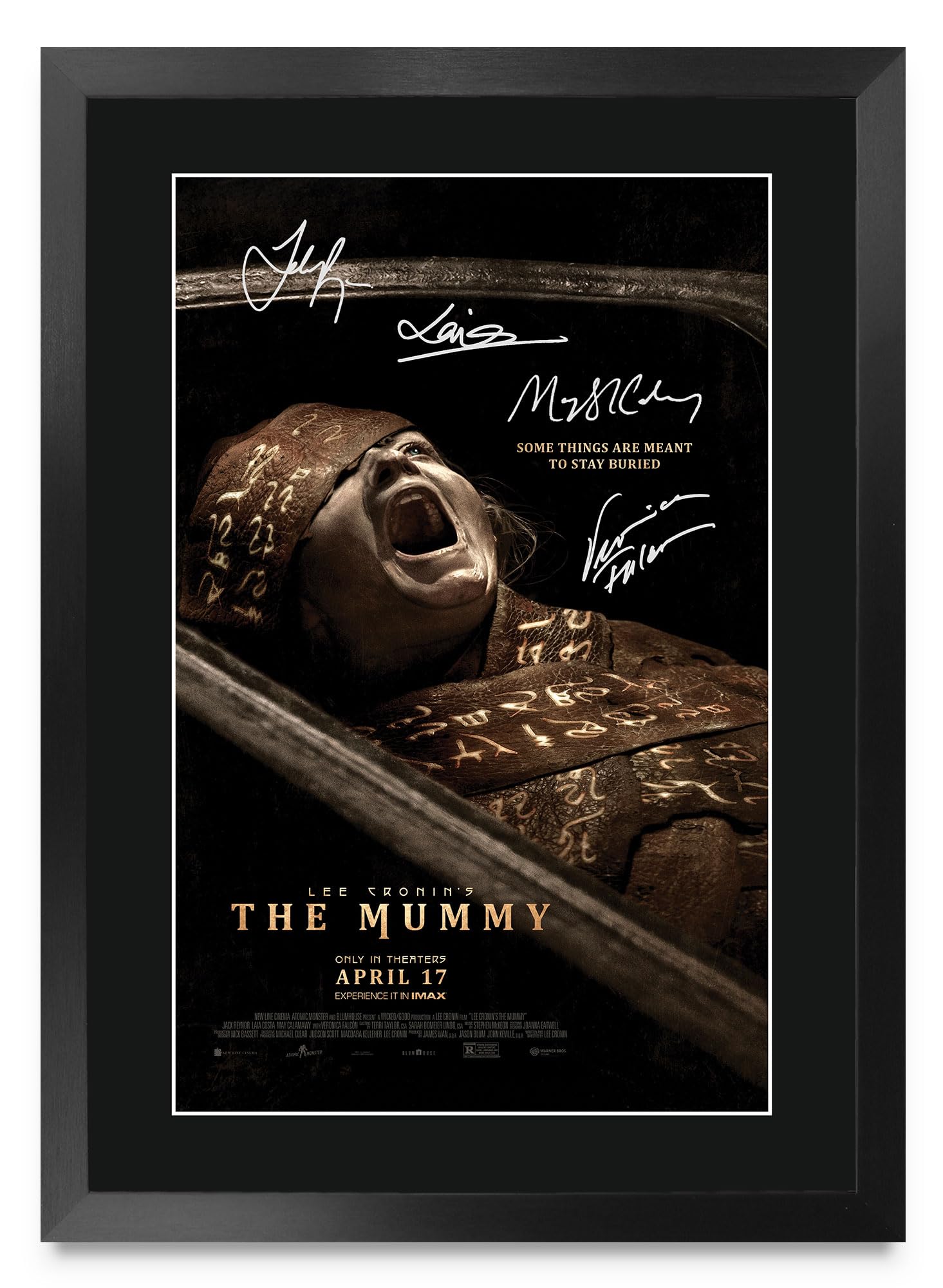 Memorabilia de The Mummy 2026 enmarcado A3 impresión premium con autógrafo 8