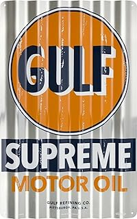 Hasngtime Gulf Supreme Motor Oil 18 x 12 Corrugated Sign