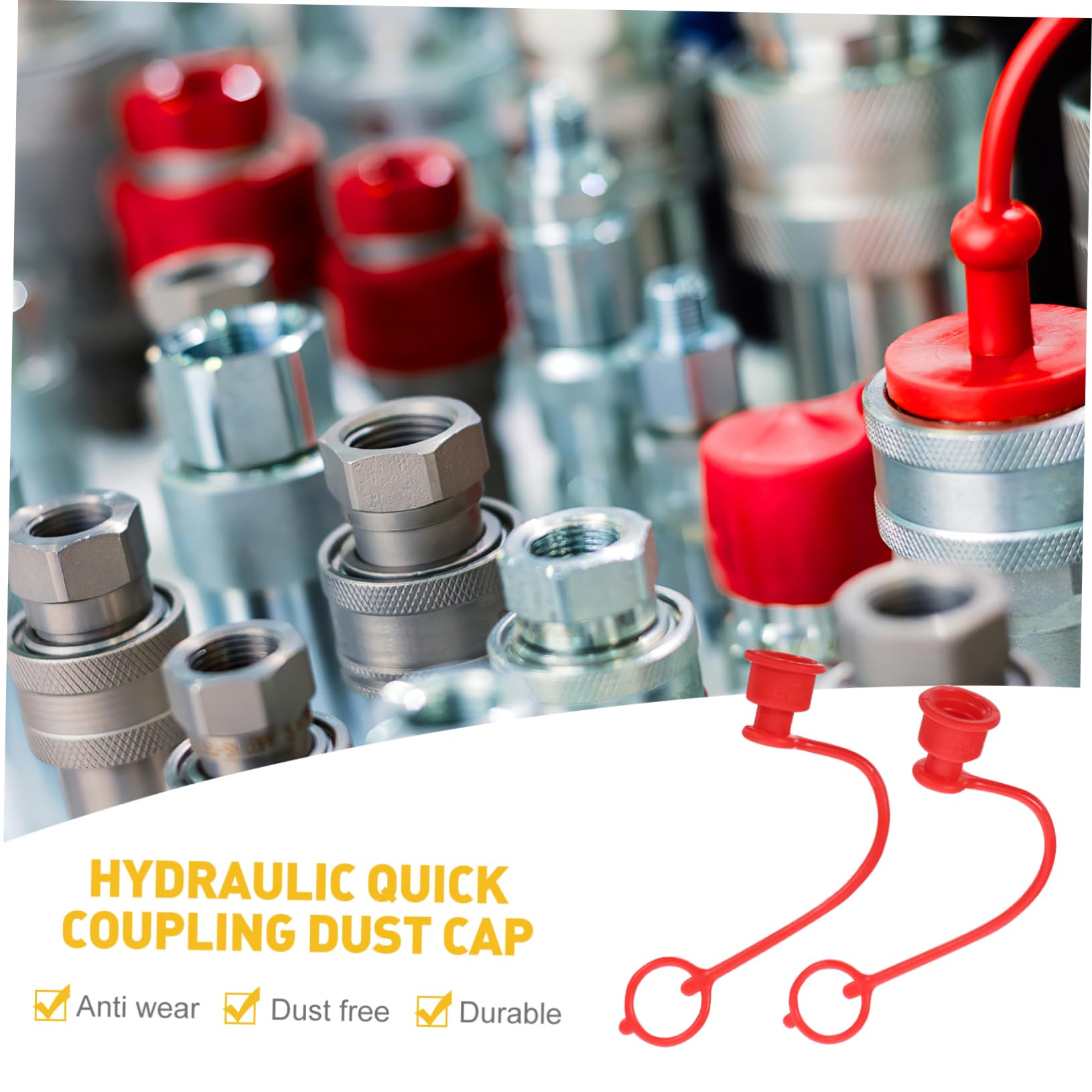 Produktbild von 2 Sätze Hydraulikkappen Aus Kunststoff – Rote Schutzkappen Für Schnellkupplungen, In Land- Und Forstwirtschaft