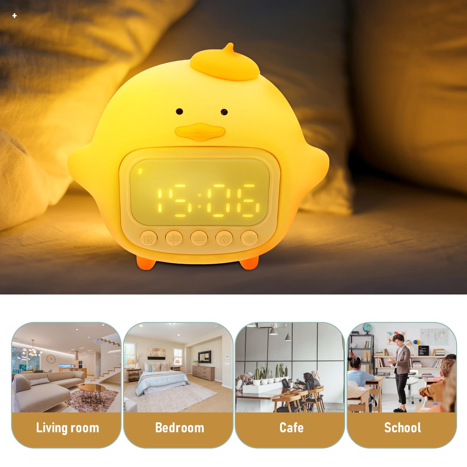 Réveil Veilleuse LED Canard Adorable pour Chambre D’garçon et Filles