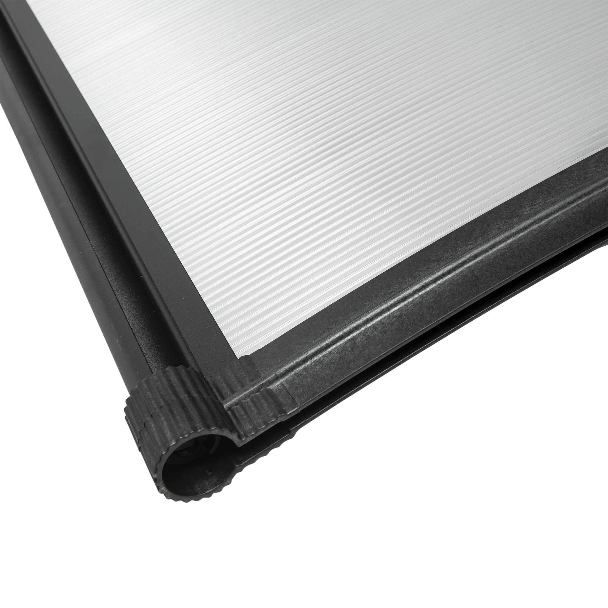 WERKA PRO Marquise en Polycarbonate Forme Arrondie 80 x 150 cm 5 mm Noir