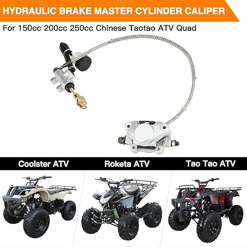 Miniatura 6 de FVRITO Disco de pie trasero hidráulico freno maestro cilindro pinza montaje para 150cc 200cc 250cc Taotao Coolster Roketa Vitacci Peace SunL RPS