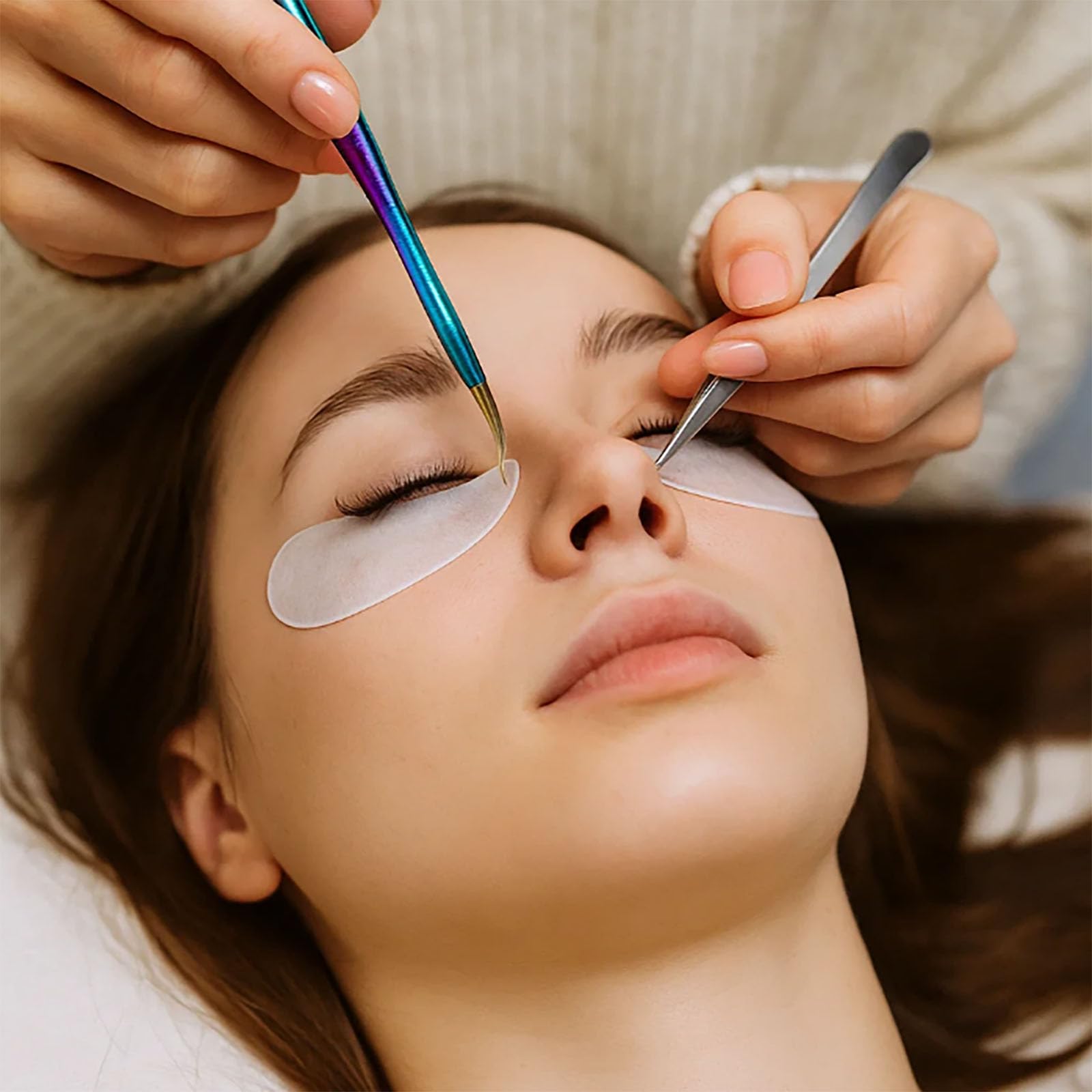 3-in-1 Eyelash and Eyebrow Grooming Kit with Rainbow Gold Metal Lash Lift Brush - Image 3