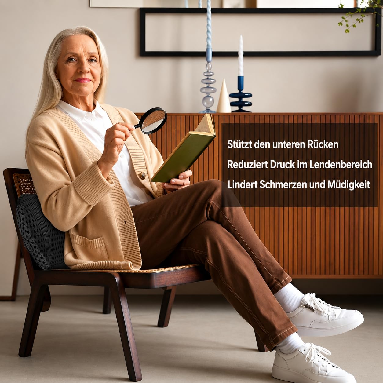 Generisch Lendenkissen,Memory Schaum Lordosenstütze Kissen,Ergonomisches Lendenwirbelkissen Stuhl Rückenstützkissen Lendenwirbelstütze für Auto,Lendenwirbelstütze,Bett,für Sofa,Rückenkissen,Bürostuhl