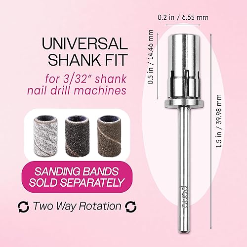 Miniatura 3 de Pana - 100 unidades de bandas para limar las uñas, con mandril color plata u oro