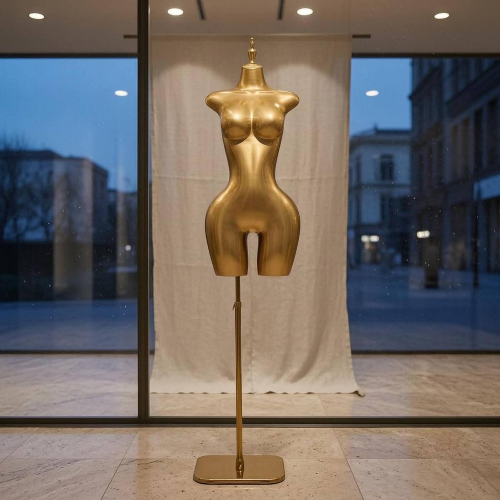 Schaufensterpuppe Damen Halbfigur Torso Büste Taille Hüfte Fuß Platte Stange Elegante Oberfläche Stabilisierte Präsentation Shopfenster Bekleidung für, Weiß