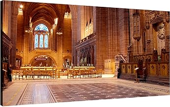 Canvas Wall Art for Living Room Bedroom Inside the anglican cathedral Liverpool Big Large Wall Art Decor Framed Painting Wall Pictures Prints Artwork Office