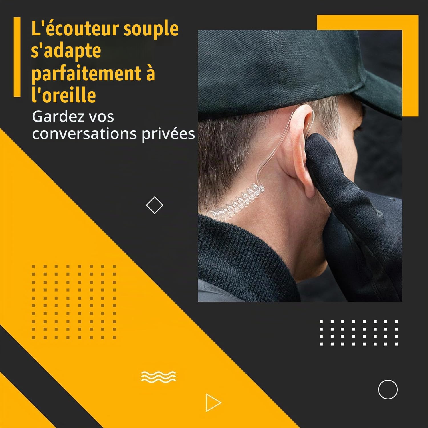 Retevis Oreillette pour Talkie-Walkie 1 Broche 2,5 mm, Casque de Sécurité, Air Tube Oreillett avec PTT, Ecouteur Talkie Walkie Compatible RB648 RT649 RT649B RT649P (2 pièce)