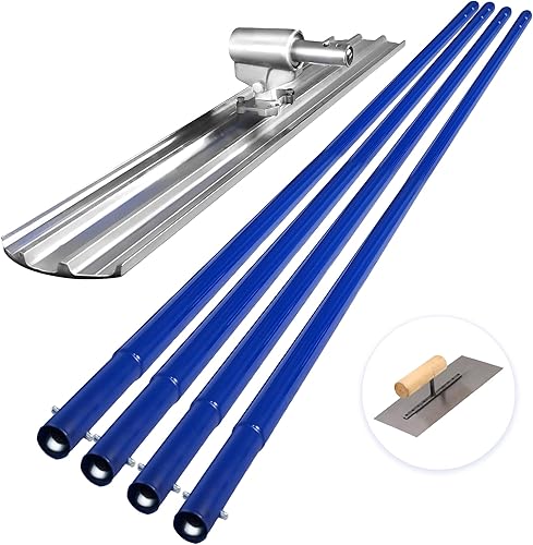 Miniatura 10 de Bull Float Kit de herramientas flotadoras de hormigón de 48"x12" Fresno, kit de tablero de acero inoxidable de extremo redondo, herramientas de