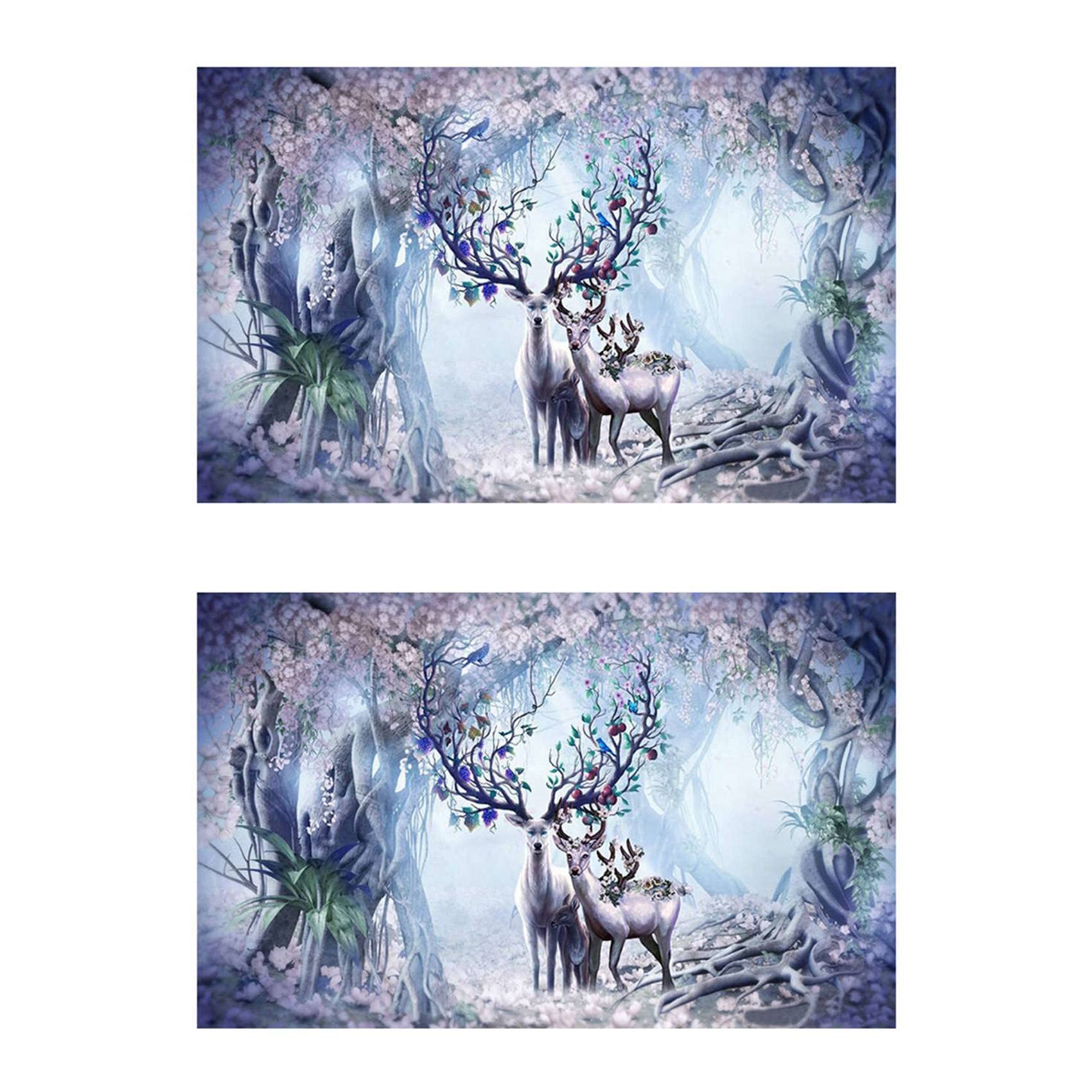Hndhbfgrt 2X DIY 5D Painting, Rhinestone Embroidery Paintings Pictures Arts Craft for Home Wall Decor- House