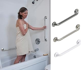 Shower Grab Bar, Stainless Steel Bathroom Grab Bar, Shower Handle, Bath Handle, Safety Bars for Shower Chair Bench, Grab Bars Senior, Elderly, Handicap (12,42 Inch) (42 Inch, Knurled Stainless)