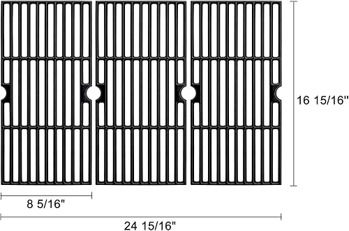 Miniatura 3 de Adviace Piezas de repuesto para parrilla Charbroil Advantage 463344015, 3 quemadores 463343015, rejillas de parrilla de hierro fundido, tubos de