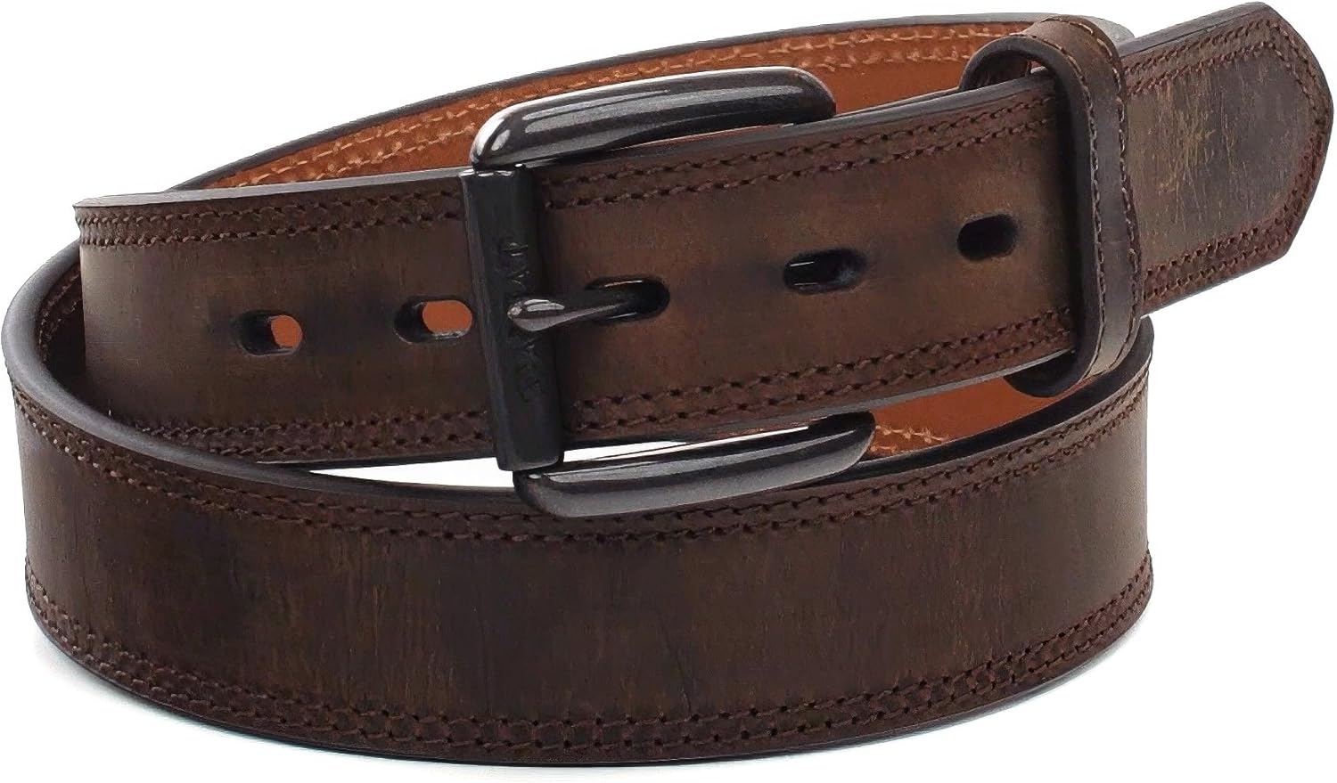 ARIAT Men's Double-Stitched Leather Roller Buckle Western Belt, 38 - Image 2
