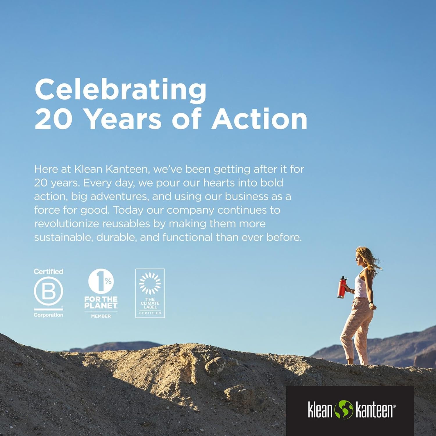 Klean Kanteen Rise Classic Insulated Water Bottle - Keep Drinks Cold for 65 Hours - Stainless Steel - Insulated Water Bottle - Leak & Sweat-Proof - Arch Loop Cap - 20 oz - Acacia - Image 7