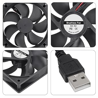 DIANN 2pcs 12025 Computer Fan 5V USB PC Fan 120mm Fan 5V USB Brushless 12025 120x25mm Fan for Cooling PC Computer Case CPU Coolers