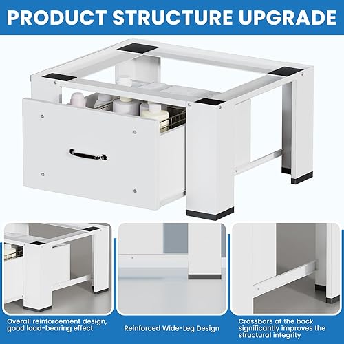 Miniatura 5 de Paquete de 2 pedestales de lavandería con cajones, 25.2 pulgadas de largo x 21.5 pulgadas de ancho x 12.6 pulgadas de alto, pedestales de lavadora