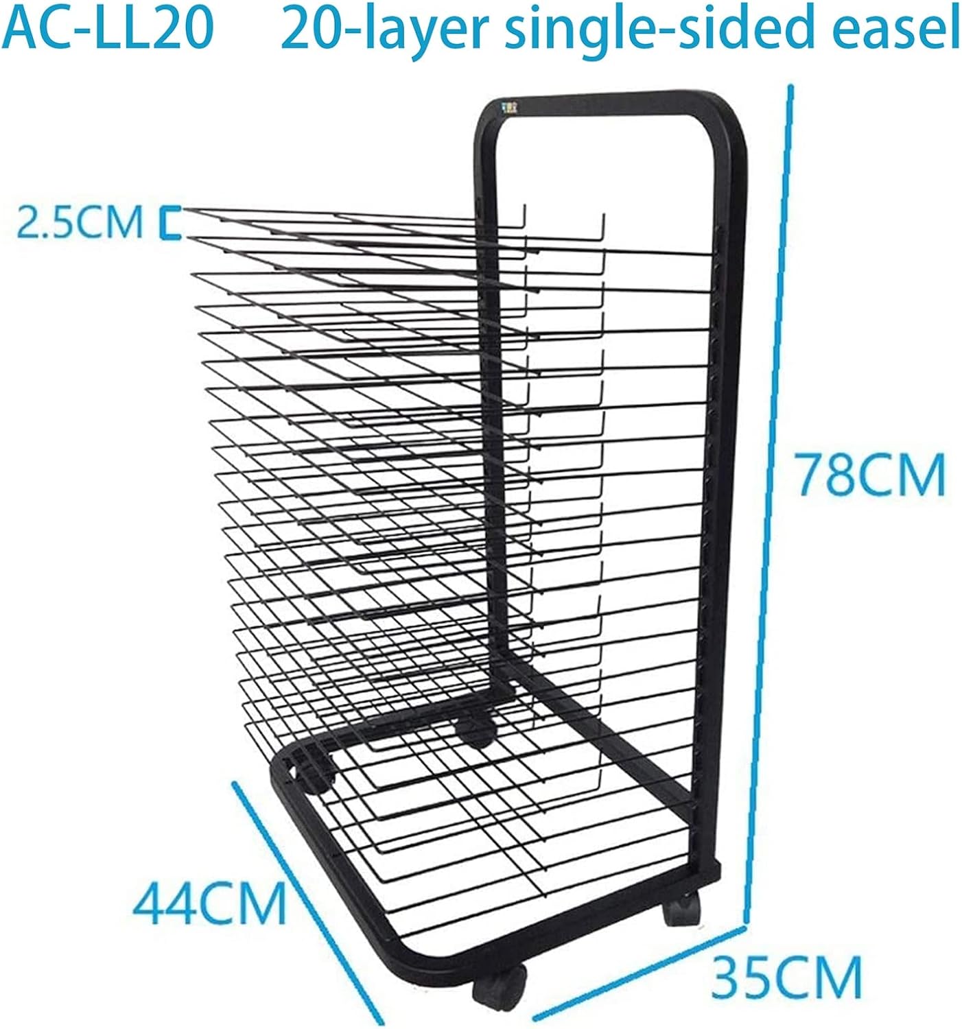 Mobile Art Drying Rack for Classrooms, Art Studio, Sturdy Metal Art Drying Rack The Art Cart is Ideal for Classroom Art Studios and Home Use. Drying & Print Racks (20 Layers