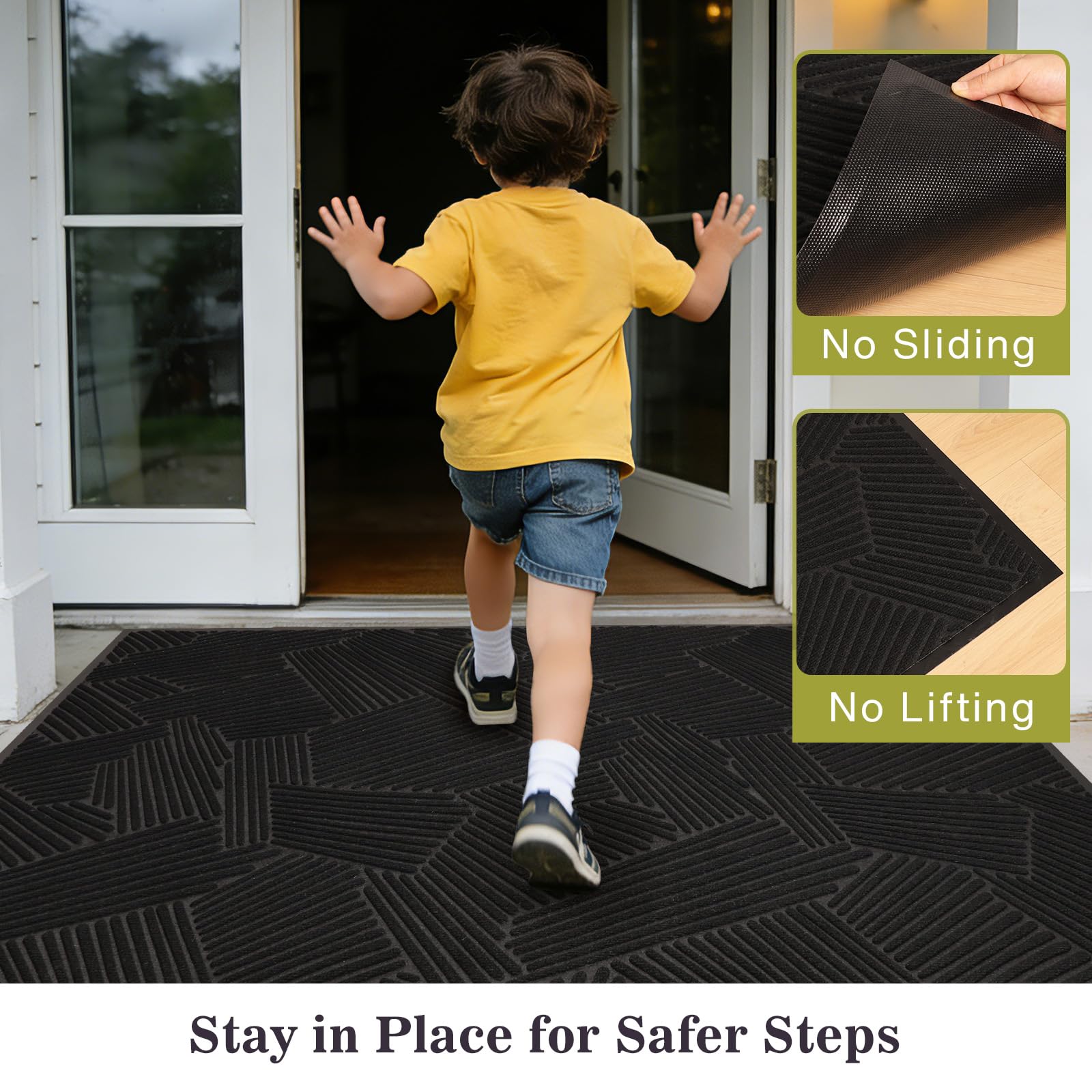 Heavy Duty Front Door Mat - 3' x 10' Black -4 Heavy Duty Front Door Mat - 3' x 10' Black -4