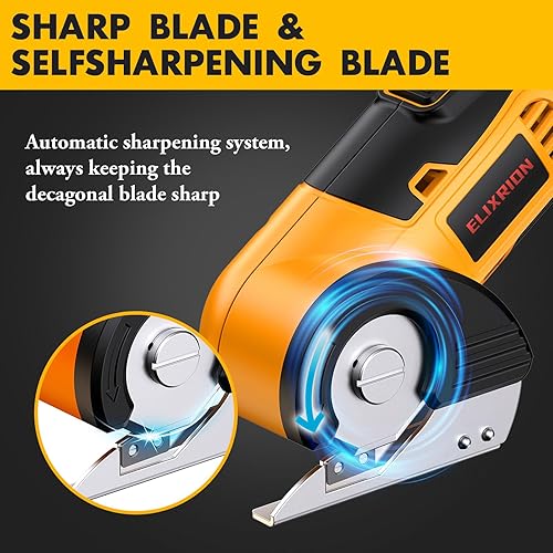 Miniatura 3 de Tijeras eléctricas inalámbricas rotativas con 2 cuchillas y bolsa de almacenamiento, recargable de 4 V y 2000 mAh, resistente para tela de cartón,