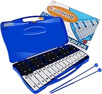 Vista 7 de EASTROCK Xilófono, Glockenspiel de 25 notas, instrumento profesional de xilófono, regalos