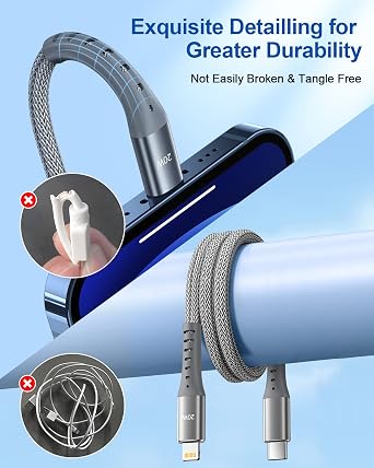 USB C to Lightning Cable,2Pack 30CM USBC iPhone Charger Cable MFi Certified Short Nylon Braided USB-C Power Delivery Charging Lead for iPhone 14 13 12 11 Pro Max X XS XR 8 7 6s Plus SE,iPad Air