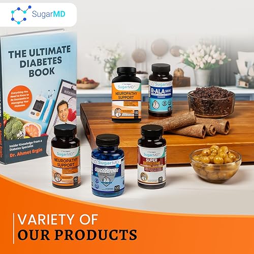 Miniatura 8 de Dr. Ergin's SugarMD Neuropatía Apoyo con ácido alfa lipoico, benfotiamina, L-carnitina y vitaminas del complejo B (180)